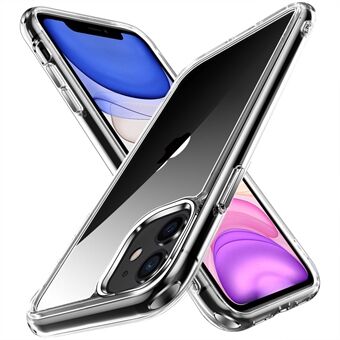 Galvanisering Krystallklar TPU + PC Hybrid Telefondeksel for iPhone 11 6,1 tommer, Anti-gulning mobiltelefontilbehør