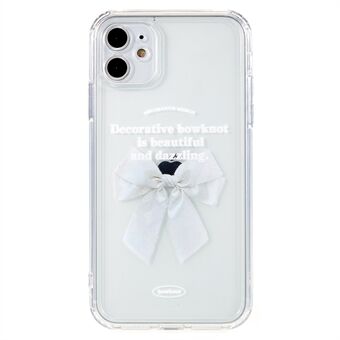 For iPhone 11 6,1 tommers fasjonabelt bowknot mønster trykt etui Transparent presis utskjæring mykt TPU telefonskall