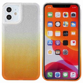 For iPhone 11 6.1 inch Phantom Series Gradient Phone Case Drop Proof TPU Back Cover with Separable Glittering Plate