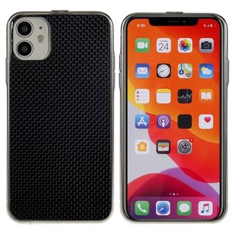 For iPhone 11 6,1 tommers støtfangerveske i rustfritt Steel Aramidfiber Karbonfiber Bakplate Telefondeksel med metalllinsebeskytter