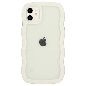 For iPhone 11 6,1 tommer Slagfast bølgekant Edge Transparent bakdeksel PC + TPU telefondeksel