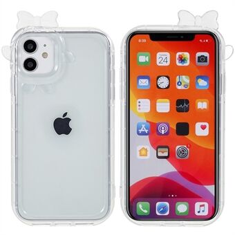 For iPhone 11 6,1 tommers Monster Lens Frame Series Straight Edge Transparent telefondeksel Anti-dråpe TPU bakdeksel