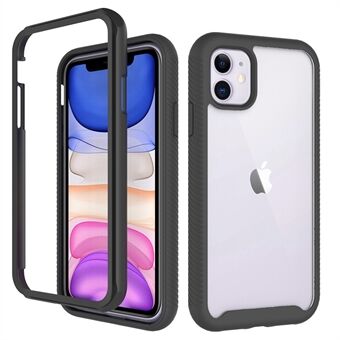 For iPhone 11 6,1 tommers hard akryl + PC-bakside TPU Bumper Telefonveske Støtsikkert gjennomsiktig deksel