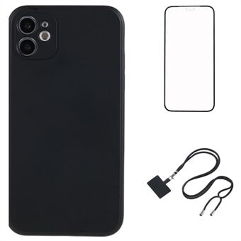 WANLONFENG RB1-serien for iPhone 11-etui med snor TPU-telefondeksel med skjermbeskytter