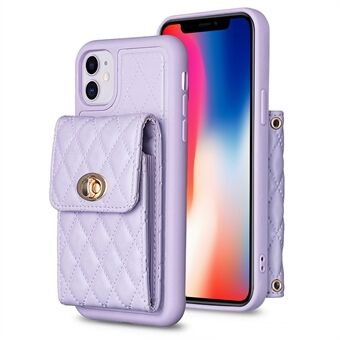 BF20 for iPhone 11 6,1 tommers PU-skinnbelagt TPU-telefondeksel Kortholderveske med stropp