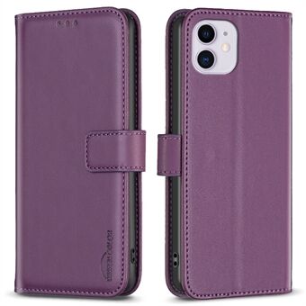 BINFEN COLOR BF17 For iPhone 11 PU Lær lommebokveske Magnetisk Folio Flip Stand Telefondeksel