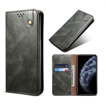 For iPhone 11 Pro 5,8 tommer oljevoks Crazy Horse Autoabsorbert beskyttende lærveske