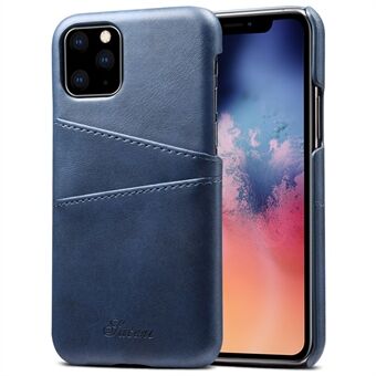 SUTENI Anti-fall PU-skinnbelagt PC-veske Teksturert telefonbeskytter med kortholdere Design for iPhone 11 Pro 5,8 tommer