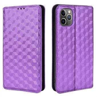 3D Rhombus Imprinting Stand , fallsikkert skinndeksel Mobiltelefonstativ Deksel Shell for iPhone 11 Pro 5,8 tommer