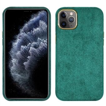 Ensfarget flokkende PU-skinnbelagt PET + metallhybriddeksel Mobiltelefon beskyttelsesdeksel for iPhone 11 Pro 5,8 tommer