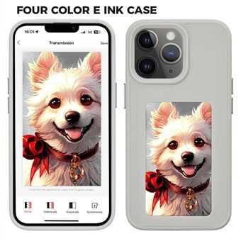 INKZONE For iPhone 11 Pro E Ink-telefondeksel PC+TPU 4-farger DIY mønster telefondeksel