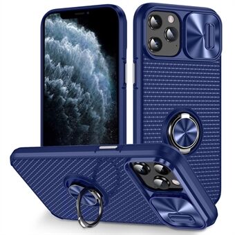 Ring Kickstand PC+TPU-telefondeksel for iPhone 11 Pro Slide Kameralinsedeksel Smarttelefondeksel