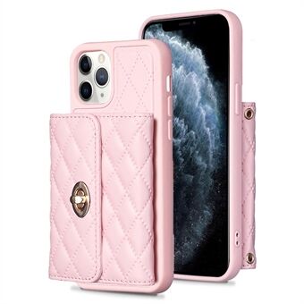 BF21 telefondeksel for iPhone 11 Pro 5,8 tommers PU-skinn+TPU-støttekortholderdeksel med skulderstropp