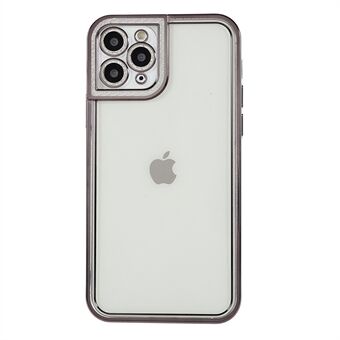 For iPhone 11 Pro Max 6.5 inch Clear Phone Case Soft TPU Electroplating Edge Camera Lens Protection Back Cover