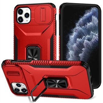 For iPhone 11 Pro Max Etui TPU+PC Objektivbeskyttelse Telefondekselet med Ringstøtte