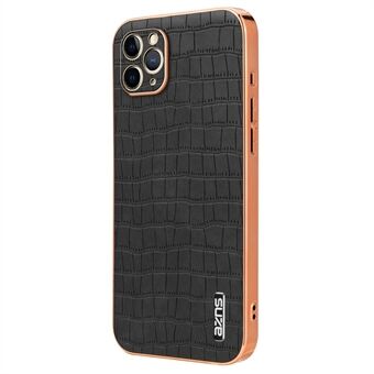 AZNS For iPhone 11 Pro Max etui med krokodilleskinnstruktur PU + TPU elektroplatering telefonomslag.