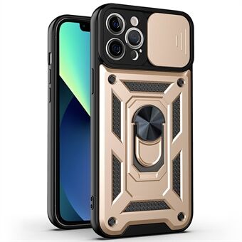 For iPhone 11 Pro Max Etui Kickstand PC+TPU Telefon Deksel med Skyvbart Kameradeksel