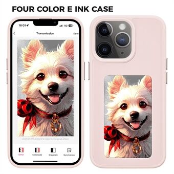 INKZONE For iPhone 11 Pro Max E Ink Telefondeksel PC+TPU DIY Telefondeksel 4-Fargers Skjerm