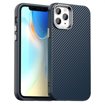 For iPhone 11 Pro Max Deksel Mobiltelefon Hybrid Bakdeksel Karbonfibertekstur