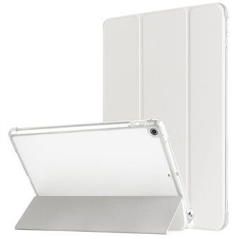 For iPad 10.2 (2021) / (2019) / (2020) Etui med tri-fold stativ i skinn for nettbrett med pennholder.