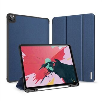 DUX DUCIS DOMO-serien mikrofiberfôr Tri-fold skinn Auto Sleep / Wake nettbrettdeksel med penneholder for iPad Pro 12.9 (2020) / (2018)