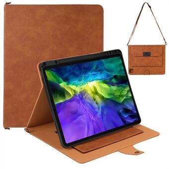 KHAZNEH Anti-RFID lommebokdesign Anti-drop Handy Strap Stand Tabletveske med skulderstropp for iPad Pro 12,9-tommers (2020) / (2021)