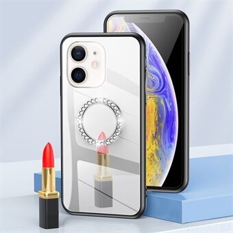 Ring Stativ Presist Cutout Speil Design TPU + PC Anti-fall Hybrid Cover Deksel med for iPhone 12 mini 5,4 tommer