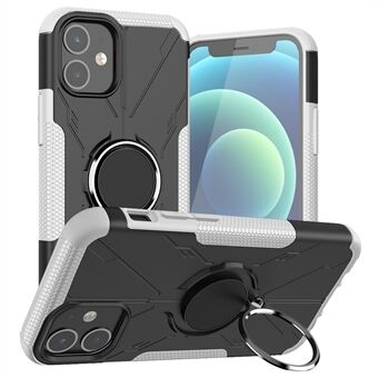 For iPhone 12 mini 5,4 tommer PC + TPU 2-i-1 telefon bakdeksel Støtsikkert beskyttelsesdeksel med Ring