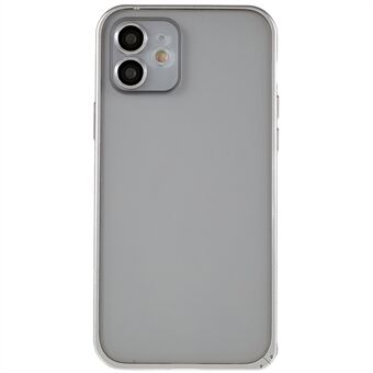 For iPhone 12 6,1 tommers fjærspenne Metal Series Translucent Matte Hard PC-bakdeksel Fallbeskyttelse Metallramme Telefondeksel