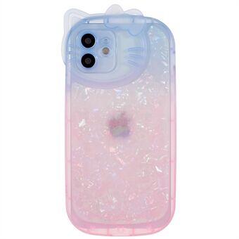 For iPhone 12 6.1 tommers IMD IML Shell Pattern To-color Gradient Phone Case Fleksibel TPU Anti-slitasjebeskyttelse