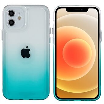 Gradient telefondeksel for iPhone 12 6,1 tommer, galvaniseringsknapper fleksibelt TPU-bakdeksel