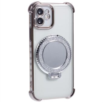 For iPhone 12-dekselet Makeup Mirror TPU Transparent Telefondeksel Usynlig stativ