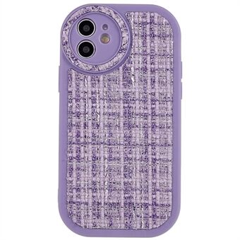 Tynt telefondeksel for iPhone 12 6,1 tommer Canvas PU-skinn TPU-deksel Beskyttende telefondeksel