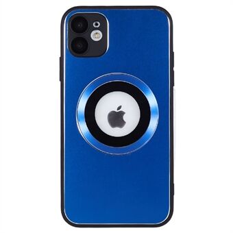 Logo View Magnetic Phone Case for iPhone 12, AG Matte aluminiumslegering Ring Phone TPU deksel