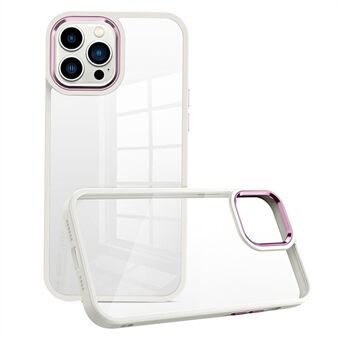 For iPhone 12/12 Pro 6,1 tommer PC+TPU Klart telefondeksel Metalllinseramme Støtsikkert deksel