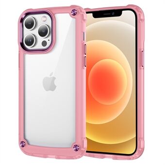 For iPhone 12/12 Pro 6,1 tommers legeringslinseramme Anti-dråpe telefondeksel PC+TPU Klart bakdeksel