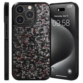 For iPhone 12 / 12 Pro Magnetisk Etui Smidd Tekstur Aramidfiber+TPU SkliSikkert Telefondeksel