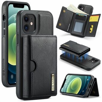 DG.MING M6-serien Etui for iPhone 12 / 12 Pro Magnetisk Lommebok PU+PC+TPU Telefondeksel