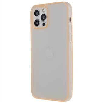 For iPhone 12 Pro 6,1 tommers anti-fingeravtrykk matt TPU-telefondeksel med lysende, nattlysende ramme Støtsikkert telefondeksel