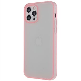 For iPhone 12 Pro 6,1 tommers anti-fingeravtrykk matt TPU-telefondeksel med lysende, nattlysende ramme Støtsikkert telefondeksel