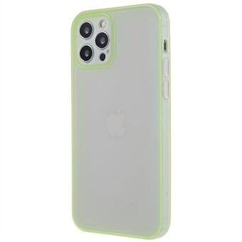 For iPhone 12 Pro 6,1 tommers anti-fingeravtrykk matt TPU-telefondeksel med lysende, nattlysende ramme Støtsikkert telefondeksel