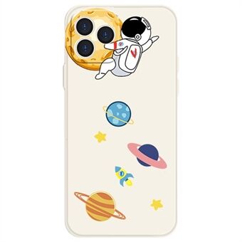 For iPhone 12 Pro 6,1 tommer tegneserie astronaut Scratch Anti-ripe Myk TPU telefonveske Beskyttende deksel