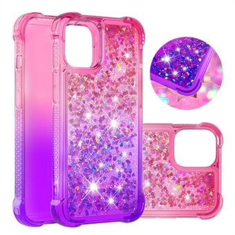 Støtsikker Gradient Glitter Powder Quicksand TPU Bakside Shell for iPhone 12 Pro Max 6,7 tommer