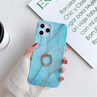 Marble Mønster IMD Phone Ring Holder Kickstand TPU Støtsikker sak for iPhone 12 Pro Max