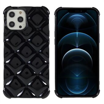 For iPhone 12 Pro Max 6,7 tommers vevd tekstur myk TPU glanset 3D Slitasjebestandig Thicken Corners Anti-slipp telefondeksel