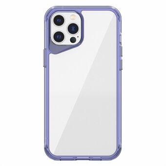 For iPhone 12 Pro Max-etui TPU+PC+PMMA Klart mobildeksel med fargerike kanter