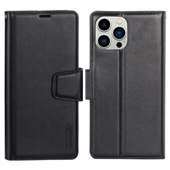 HANMAN Mill Series for iPhone 12 Pro Max 6,7 tommer støtsikkert mobiltelefondeksel Sammenleggbart Stand PU-skinn Flip telefonlommebokveske