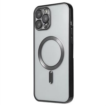 For iPhone 12 Pro Max 6,7 tommer Klar TPU Telefonetui Presise Utskjæringer Magnetisk Deksel med Linsebeskytter