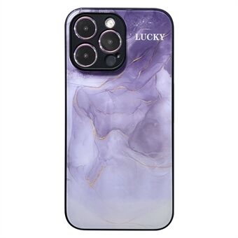 For iPhone 12 Pro Max Hardt Glass+TPU telefondeksel Gullfolie Blekkvask Maling Design Mobiltelefonveske