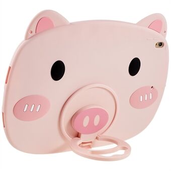 For iPad 10.2 (2019) / (2020) / (2021) / iPad Pro 10,5-tommers (2017) / (2019) Håndtak Kickstand 3D Cute Piggy Case Mykt silikon sjokkabsorberende nettbrettdeksel